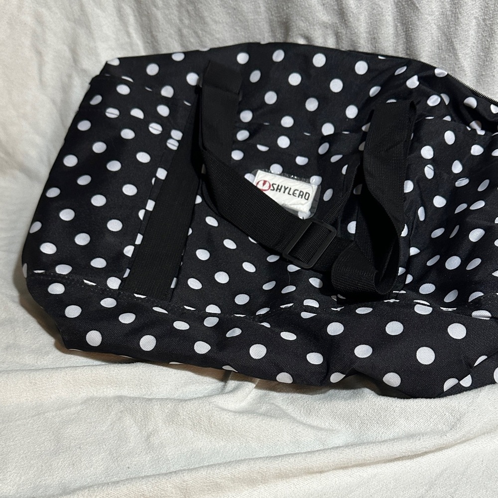 Shylero Black and White Polka Dot Tote